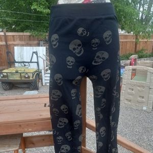 High waisted skull leggings